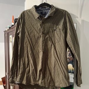 Men's Olive Casual Button Down Shirt